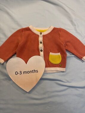 Marks & Spencer - Rust Button Down Cardigan with Yellow Pocket